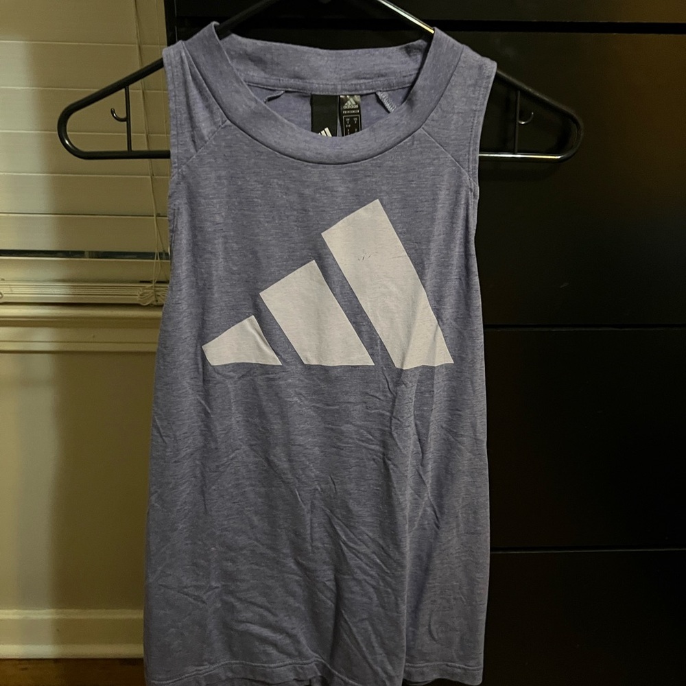 Adidas Lavender Tank Top with White Logo
